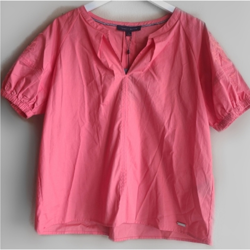 Tommy Hilfiger Coral Boho style blouse Sz Medium